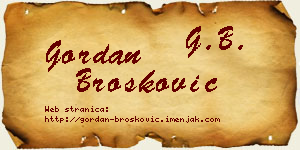 Gordan Brošković vizit kartica